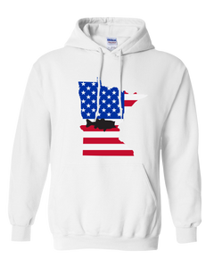 Pullover Hooded Sweatshirt Minnesota White Large Mouth Bass Vibrant Design High Quality Tight Knit Ring Spun Low Maintenance Cotton Printed With The Newest Available Color Transfer Technology