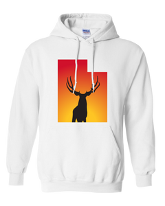 Pullover Hooded Sweatshirt Utah White Mule Deer Vibrant Design High Quality Tight Knit Ring Spun Low Maintenance Cotton Printed With The Newest Available Color Transfer Technology
