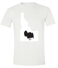 Load image into Gallery viewer, Short Sleeve T-Shirt Idaho White Turkey Vibrant Design High Quality Tight Knit Ring Spun Low Maintenance Cotton Printed With The Newest Available Color Transfer Technology
