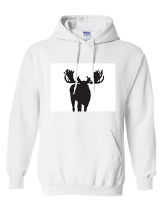 Pullover Hooded Sweatshirt Colorado White Moose Vibrant Design High Quality Tight Knit Ring Spun Low Maintenance Cotton Printed With The Newest Available Color Transfer Technology