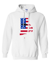 Load image into Gallery viewer, Pullover Hooded Sweatshirt Rhode Island White Large Mouth Bass Vibrant Design High Quality Tight Knit Ring Spun Low Maintenance Cotton Printed With The Newest Available Color Transfer Technology