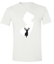 Load image into Gallery viewer, Short Sleeve T-Shirt New Jersey White Whitetail Deer Vibrant Design High Quality Tight Knit Ring Spun Low Maintenance Cotton Printed With The Newest Available Color Transfer Technology