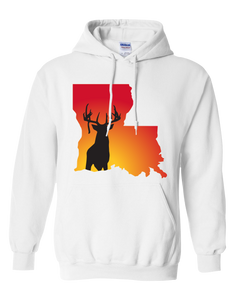 Pullover Hooded Sweatshirt Louisiana White Whitetail Deer Vibrant Design High Quality Tight Knit Ring Spun Low Maintenance Cotton Printed With The Newest Available Color Transfer Technology