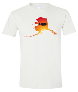 Short Sleeve T-Shirt Alaska White Large Mouth Bass Vibrant Design High Quality Tight Knit Ring Spun Low Maintenance Cotton Printed With The Newest Available Color Transfer Technology
