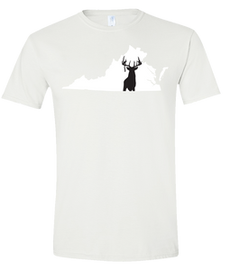 Short Sleeve T-Shirt Virginia White Whitetail Deer Vibrant Design High Quality Tight Knit Ring Spun Low Maintenance Cotton Printed With The Newest Available Color Transfer Technology