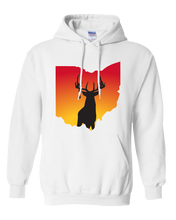 Load image into Gallery viewer, Pullover Hooded Sweatshirt Ohio White Whitetail Deer Vibrant Design High Quality Tight Knit Ring Spun Low Maintenance Cotton Printed With The Newest Available Color Transfer Technology