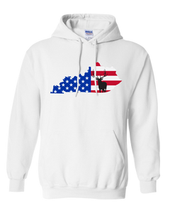 Pullover Hooded Sweatshirt Kentucky White Elk Vibrant Design High Quality Tight Knit Ring Spun Low Maintenance Cotton Printed With The Newest Available Color Transfer Technology