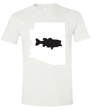 Load image into Gallery viewer, Short Sleeve T-Shirt Arizona White Large Mouth Bass Vibrant Design High Quality Tight Knit Ring Spun Low Maintenance Cotton Printed With The Newest Available Color Transfer Technology