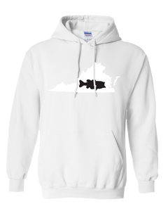 Pullover Hooded Sweatshirt Virginia White Large Mouth Bass Vibrant Design High Quality Tight Knit Ring Spun Low Maintenance Cotton Printed With The Newest Available Color Transfer Technology