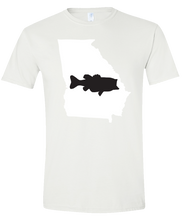 Load image into Gallery viewer, Short Sleeve T-Shirt Georgia White Large Mouth Bass Vibrant Design High Quality Tight Knit Ring Spun Low Maintenance Cotton Printed With The Newest Available Color Transfer Technology