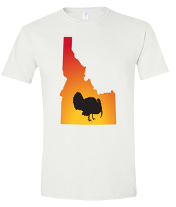 Short Sleeve T-Shirt Idaho White Turkey Vibrant Design High Quality Tight Knit Ring Spun Low Maintenance Cotton Printed With The Newest Available Color Transfer Technology