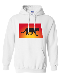 Pullover Hooded Sweatshirt North Dakota White Mountain Lion Vibrant Design High Quality Tight Knit Ring Spun Low Maintenance Cotton Printed With The Newest Available Color Transfer Technology