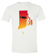 Load image into Gallery viewer, Short Sleeve T-Shirt Rhode Island White Large Mouth Bass Vibrant Design High Quality Tight Knit Ring Spun Low Maintenance Cotton Printed With The Newest Available Color Transfer Technology