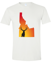 Load image into Gallery viewer, Short Sleeve T-Shirt Idaho White Mule Deer Vibrant Design High Quality Tight Knit Ring Spun Low Maintenance Cotton Printed With The Newest Available Color Transfer Technology