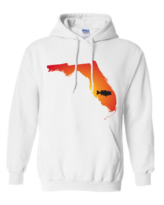 Pullover Hooded Sweatshirt Florida White Large Mouth Bass Vibrant Design High Quality Tight Knit Ring Spun Low Maintenance Cotton Printed With The Newest Available Color Transfer Technology