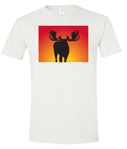 Short Sleeve T-Shirt Colorado White Moose Vibrant Design High Quality Tight Knit Ring Spun Low Maintenance Cotton Printed With The Newest Available Color Transfer Technology