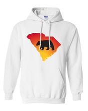Load image into Gallery viewer, Pullover Hooded Sweatshirt South Carolina White Black Bear Vibrant Design High Quality Tight Knit Ring Spun Low Maintenance Cotton Printed With The Newest Available Color Transfer Technology