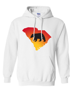 Pullover Hooded Sweatshirt South Carolina White Black Bear Vibrant Design High Quality Tight Knit Ring Spun Low Maintenance Cotton Printed With The Newest Available Color Transfer Technology