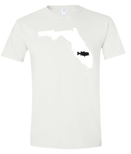 Load image into Gallery viewer, Short Sleeve T-Shirt Florida White Large Mouth Bass Vibrant Design High Quality Tight Knit Ring Spun Low Maintenance Cotton Printed With The Newest Available Color Transfer Technology