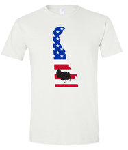 Load image into Gallery viewer, Short Sleeve T-Shirt Delaware White Turkey Vibrant Design High Quality Tight Knit Ring Spun Low Maintenance Cotton Printed With The Newest Available Color Transfer Technology