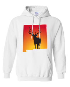 Pullover Hooded Sweatshirt New Mexico White Elk Vibrant Design High Quality Tight Knit Ring Spun Low Maintenance Cotton Printed With The Newest Available Color Transfer Technology