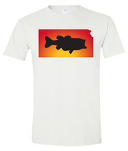 Load image into Gallery viewer, Short Sleeve T-Shirt Kansas White Large Mouth Bass Vibrant Design High Quality Tight Knit Ring Spun Low Maintenance Cotton Printed With The Newest Available Color Transfer Technology