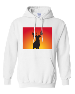 Pullover Hooded Sweatshirt Colorado White Whitetail Deer Vibrant Design High Quality Tight Knit Ring Spun Low Maintenance Cotton Printed With The Newest Available Color Transfer Technology
