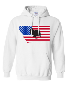 Pullover Hooded Sweatshirt Montana White Turkey Vibrant Design High Quality Tight Knit Ring Spun Low Maintenance Cotton Printed With The Newest Available Color Transfer Technology