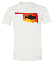 Load image into Gallery viewer, Short Sleeve T-Shirt Oklahoma White Large Mouth Bass Vibrant Design High Quality Tight Knit Ring Spun Low Maintenance Cotton Printed With The Newest Available Color Transfer Technology
