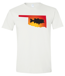 Short Sleeve T-Shirt Oklahoma White Large Mouth Bass Vibrant Design High Quality Tight Knit Ring Spun Low Maintenance Cotton Printed With The Newest Available Color Transfer Technology