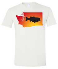 Load image into Gallery viewer, Short Sleeve T-Shirt Washington White Large Mouth Bass Vibrant Design High Quality Tight Knit Ring Spun Low Maintenance Cotton Printed With The Newest Available Color Transfer Technology