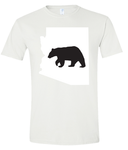 Short Sleeve T-Shirt Arizona White Black Bear Vibrant Design High Quality Tight Knit Ring Spun Low Maintenance Cotton Printed With The Newest Available Color Transfer Technology