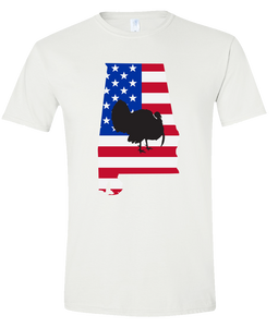 Short Sleeve T-Shirt Alabama White Turkey Vibrant Design High Quality Tight Knit Ring Spun Low Maintenance Cotton Printed With The Newest Available Color Transfer Technology