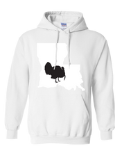 Load image into Gallery viewer, Pullover Hooded Sweatshirt Louisiana White Turkey Vibrant Design High Quality Tight Knit Ring Spun Low Maintenance Cotton Printed With The Newest Available Color Transfer Technology