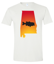 Load image into Gallery viewer, Short Sleeve T-Shirt Alabama White Large Mouth Bass Vibrant Design High Quality Tight Knit Ring Spun Low Maintenance Cotton Printed With The Newest Available Color Transfer Technology