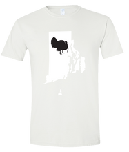 Load image into Gallery viewer, Short Sleeve T-Shirt Rhode Island White Turkey Vibrant Design High Quality Tight Knit Ring Spun Low Maintenance Cotton Printed With The Newest Available Color Transfer Technology