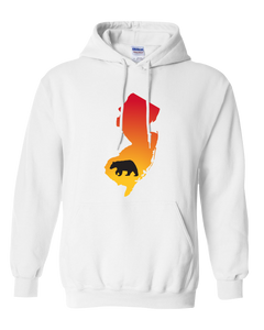 Pullover Hooded Sweatshirt New Jersey White Black Bear Vibrant Design High Quality Tight Knit Ring Spun Low Maintenance Cotton Printed With The Newest Available Color Transfer Technology