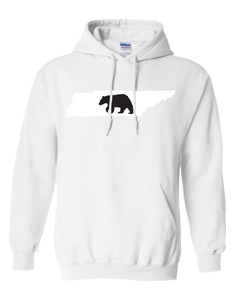 Pullover Hooded Sweatshirt Tennessee White Black Bear Vibrant Design High Quality Tight Knit Ring Spun Low Maintenance Cotton Printed With The Newest Available Color Transfer Technology