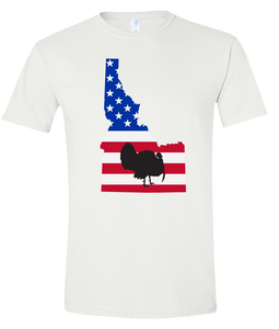 Short Sleeve T-Shirt Idaho White Turkey Vibrant Design High Quality Tight Knit Ring Spun Low Maintenance Cotton Printed With The Newest Available Color Transfer Technology