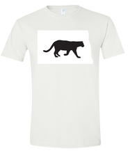 Load image into Gallery viewer, Short Sleeve T-Shirt North Dakota White Mountain Lion Vibrant Design High Quality Tight Knit Ring Spun Low Maintenance Cotton Printed With The Newest Available Color Transfer Technology