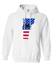 Load image into Gallery viewer, Pullover Hooded Sweatshirt Vermont White Black Bear Vibrant Design High Quality Tight Knit Ring Spun Low Maintenance Cotton Printed With The Newest Available Color Transfer Technology