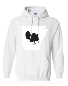 Pullover Hooded Sweatshirt Arkansas White Turkey Vibrant Design High Quality Tight Knit Ring Spun Low Maintenance Cotton Printed With The Newest Available Color Transfer Technology