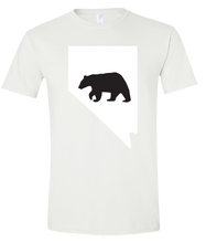 Load image into Gallery viewer, Short Sleeve T-Shirt Nevada White Black Bear Vibrant Design High Quality Tight Knit Ring Spun Low Maintenance Cotton Printed With The Newest Available Color Transfer Technology