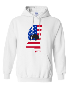 Pullover Hooded Sweatshirt Mississippi White Wild Hog Vibrant Design High Quality Tight Knit Ring Spun Low Maintenance Cotton Printed With The Newest Available Color Transfer Technology
