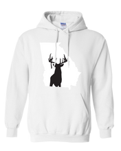 Load image into Gallery viewer, Pullover Hooded Sweatshirt Georgia White Whitetail Deer Vibrant Design High Quality Tight Knit Ring Spun Low Maintenance Cotton Printed With The Newest Available Color Transfer Technology