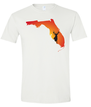 Load image into Gallery viewer, Short Sleeve T-Shirt Florida White Whitetail Deer Vibrant Design High Quality Tight Knit Ring Spun Low Maintenance Cotton Printed With The Newest Available Color Transfer Technology