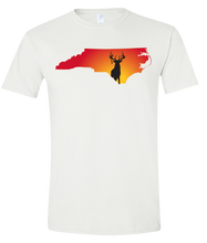 Load image into Gallery viewer, Short Sleeve T-Shirt North Carolina White Whitetail Deer Vibrant Design High Quality Tight Knit Ring Spun Low Maintenance Cotton Printed With The Newest Available Color Transfer Technology