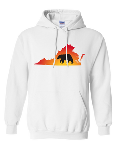 Pullover Hooded Sweatshirt Virginia White Black Bear Vibrant Design High Quality Tight Knit Ring Spun Low Maintenance Cotton Printed With The Newest Available Color Transfer Technology