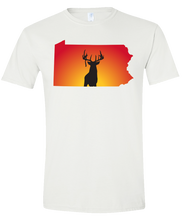 Load image into Gallery viewer, Short Sleeve T-Shirt Pennsylvania White Whitetail Deer Vibrant Design High Quality Tight Knit Ring Spun Low Maintenance Cotton Printed With The Newest Available Color Transfer Technology