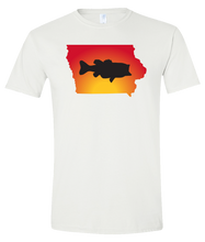Load image into Gallery viewer, Short Sleeve T-Shirt Iowa White Large Mouth Bass Vibrant Design High Quality Tight Knit Ring Spun Low Maintenance Cotton Printed With The Newest Available Color Transfer Technology